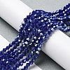 Opaque Solid Color Electroplate Glass Beads Strands EGLA-A039-P4mm-A10-4