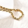 304 Stainless Steel Coffee Bean Chain Bracelets for Women BJEW-B140-01A-G-2