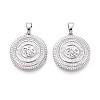 Brass Pave Clear Cubic Zirconia Pendants KK-T081-09P-1