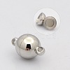 Tarnish Resistant Round 304 Stainless Steel Magnetic Clasps with Loops STAS-N014-01-14mm-2