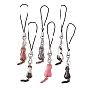 Cat Alloy Enamel Mobile Straps HJEW-JM01078-1