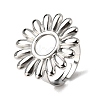 Adjustable 304 Stainless Steel Open Cuff Ring Components X-STAS-P403-01E-P-1
