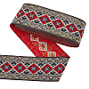 7M Ethnic Style Polyester Rhombus Jacquard Ribbon OCOR-WH0086-98A-1