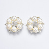 Alloy Rhinestone Shank Buttons PALLOY-T066-41S-RS-1