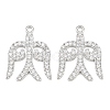 Brass Micro Pave Clear Cubic Zirconia Pendants CU-CBA7BFE-02B-P-1