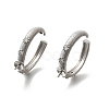 Brass Pave Clear Cubic Zirconia Open Cuff Ring Settings KK-K398-11P-1