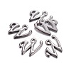Gunmetal Plated Alloy Letter Pendants PALLOY-P097-03-W-2