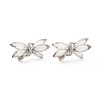 Brass Micro Pave Clear Cubic Zirconia with Synthetic Cat Eye Twister Clasps KK-G420-37P-1