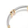 316 Surgical Stainless Steel Torque Cuff Bangles BJEW-D437-A10-3