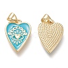 Brass Enamel Pendants ZIRC-F116-10B-G-2