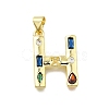 Brass Micro Pave Clear Cubic Zirconia Pendants KK-G521-01G-H-01-1