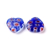 Handmade Millefiori Glass Heart Beads X-LK-P017-M-2