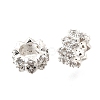 Wave Brass Micro Pave Cubic Zirconia European Beads KK-K300-07A-S-1