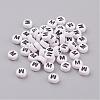 Acrylic Horizontal Hole Letter Beads X-PL37C9070-M-1