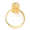 Brass Cubic Zirconia Adjustable Ring Components KK-K266-09G-4