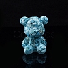 Bear Resin with Natural Amazonite Chips Inside Display Decorations PW-WG35709-07-1