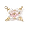 Glass Seed Beaded Star Pendants PALLOY-MZ01165-01-3