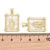 Brass Shell Pendants CU-CBA9482-05G-07-3