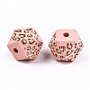Painted Natural Wood Beads WOOD-T021-51C-11-2
