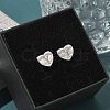 Rack Plating Brass Micro Pave Clear Cubic Zirconia Stud Earrings EJEW-K299-01P-Y-1