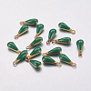 Antique Golden Plated Brass Enamel teardrop X-KK-Q571-01F-1