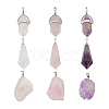 9Pcs 9 Styles Natural Gemstone Pendants G-PJ0001-02-1
