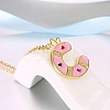 Fashion Tin Alloy Enamel Initial Pendant Necklaces NJEW-BB20985-C-5