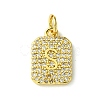 Rack Plating Brass Micro Pave Clear Cubic Zirconia Charms KK-G501-01S-G-1