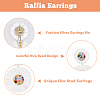2 Pairs 2 Style Raffia Flower Dangle Stud Earrings EJEW-FI0003-23-4
