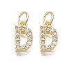 Brass Micro Pave Clear Cubic Zirconia Charms KK-N241-001-NR-4