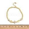Brass Micro Pave Clear Cubic Zirconia Link Bracelets BJEW-U020-21G-5