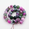 Natural Fire Crackle Agate Faceted Round Beads Strands G-A134-02F-10mm-2