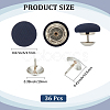 36Pcs Flat Round Cloth Cap Nail Buttons BUTT-CY0001-34A-2