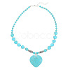 Alloy & Synthetic Turquoise Pendant Beaded Necklaces for Women FS-WGFCE16-02-2