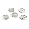 Non-Tarnish Adjustable 201 Stainless Steel Finger Rings Components STAS-I149-12P-1