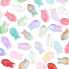 50Pcs Transparent Spray Painted Glass Beads GLAA-FS0002-06A-11