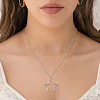12Pcs 12 Style Heart & Cross & Butterfly & Bat Alloy Enamel Pendant Necklaces Set with Rhinestone NJEW-FI0001-03-4