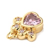 Rack Plating Brass Pave Cubic Zirconia Charms KK-O142-58G-4