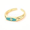 Horse Eye Golden Enamel Rings for Women KK-G404-16-2