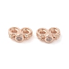 Rack Plating Brass Pave Clear Cubic Zirconia Spacer Bars KK-B088-11A-RG-1
