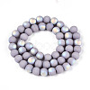 Frosted Opaque Glass Beads Strands GLAA-T032-P8mm-MBB07-2
