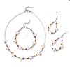Starfish Synthetic Turquoise & Glass Beaded Bracelets & Earrings & Necklaces SJEW-JS01369-2