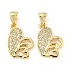 Brass Micro Pave Clear Cubic Zirconia Pendants ZIRC-P113-07G-G-1