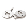 Non-Tarnish 304 Stainless Steel Charms STAS-D050-07P-01-3