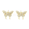 Brass Micro Pave Clear Cubic Zirconia Studs Earring for Women EJEW-S217-C06-1
