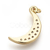 Brass Micro Pave Cubic Zirconia Charms ZIRC-E152-27G-RS-2