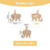 8Pcs 2 Colors Ion Plating(IP) Brass Micro Pave Cubic Zirconia Pendants KK-DC0002-91-2