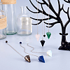 6Pcs 6 Style Natural & Synthetic Hexagonal Pointed Dowsing Pendulums G-FW0001-22-5