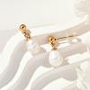 304 Stainless Steel Natural Freshwater Pearl Dangle Stud Earrings EJEW-G423-20G-2