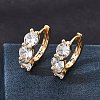 Brass Pave Cubic Zirconia Hoop Earrings KK-CBACA55-06G-5